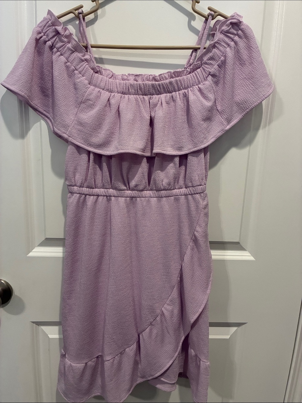 The Limited Lilac Off-Shoulder Ruffle Dress